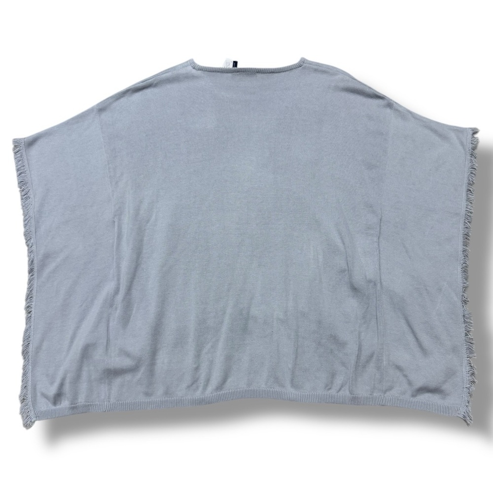 Vineyard Vines Fringe Sweater Poncho Baby Blue Cozy Layer Women’s XS/S - Picture 4 of 6